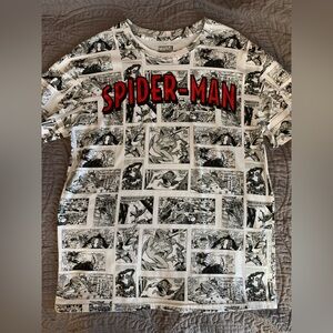 Marvel Spider-Man Comic Panel Men's Tee - Black, White, and Red